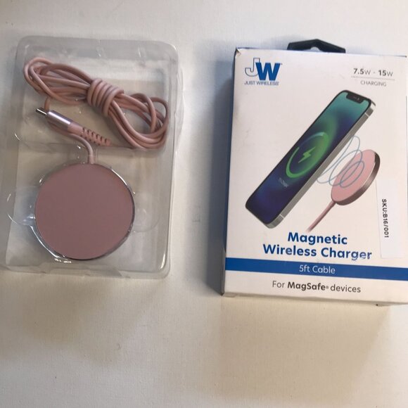 Other - JUST WIRELESS MAGNETIC CHARGER 5FT USB C FOR iPHONE 12 & 13 15W Pink